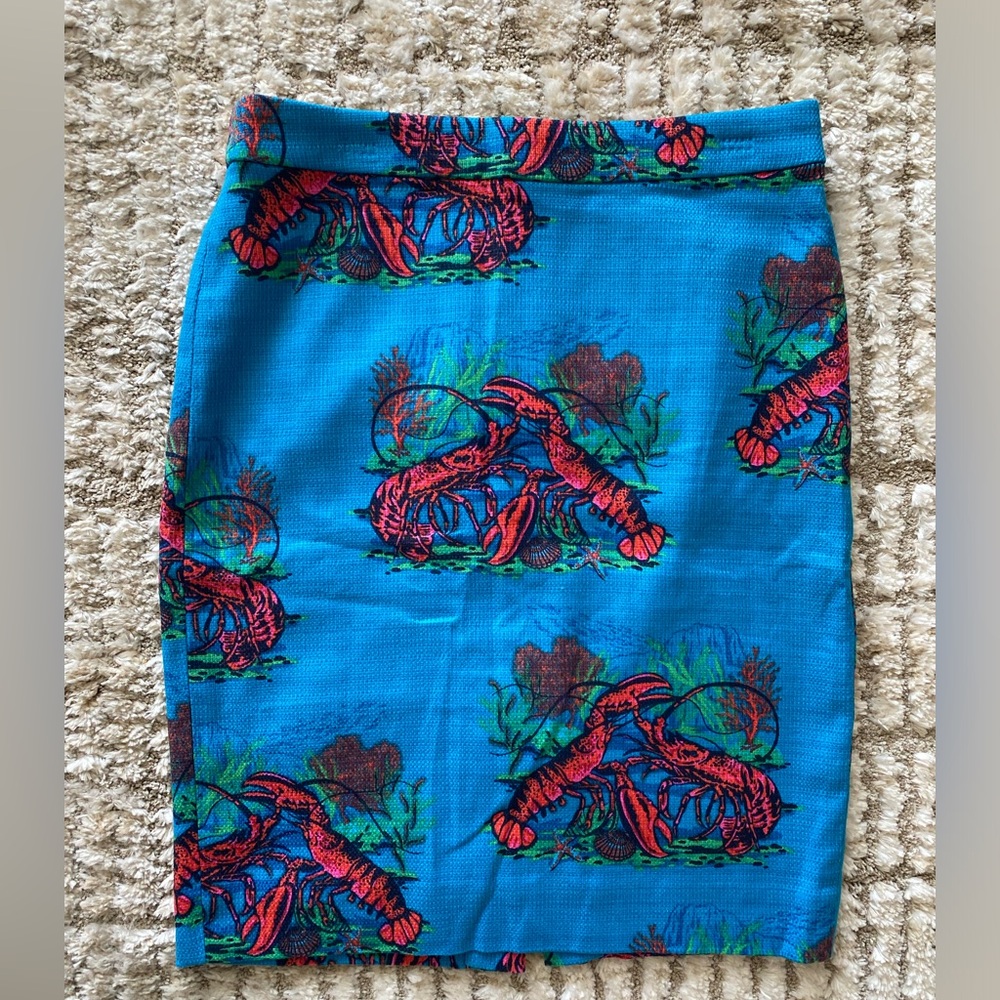 J.Crew pencil skirt with Lobster